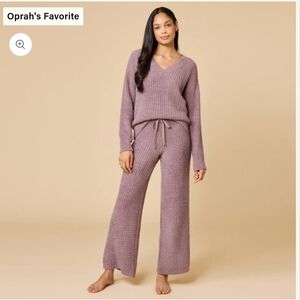 Softies Waffle Marshmallow V-Neck Luxe Lounge Set